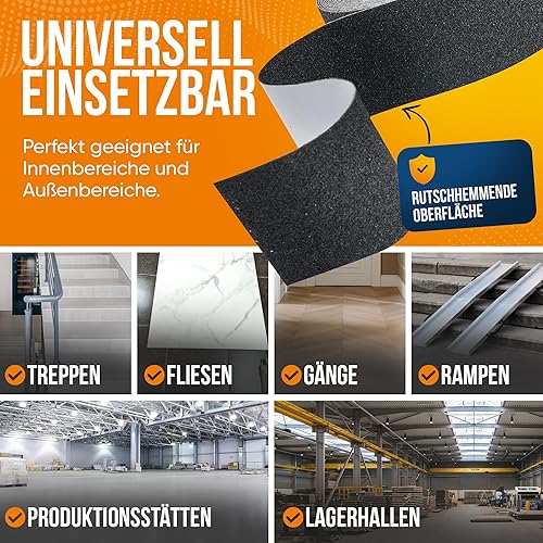 Colorflow® Antirutsch Klebeband 2x10m - Starke Rutschhemmung Innen & Außen - Grip Tape selbstklebend - Treppenstufen Antirutsch - Anti Rutsch Klebeband - Cheap-Us