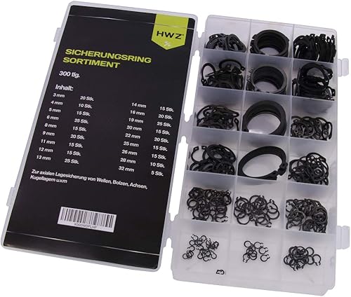 300 tlg Sprengring Sortiment 3-32 mm Außen Sicherungsring Sprengringe Nutenring Seegering - Cheap-Us
