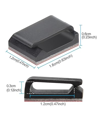 Cable Tidy Management Selbstklebende Kabelklemmen, 100Pack Klemmen Fix Led Light Clips (für 10mm (3/8') Wide Strip Light) - Cheap-Us