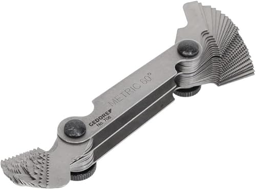 GEDORE Gewindelehre, 52 Blätter, Für metrische und Whitworth-Gewinde, Gut lesbare Größen - Cheap-Us