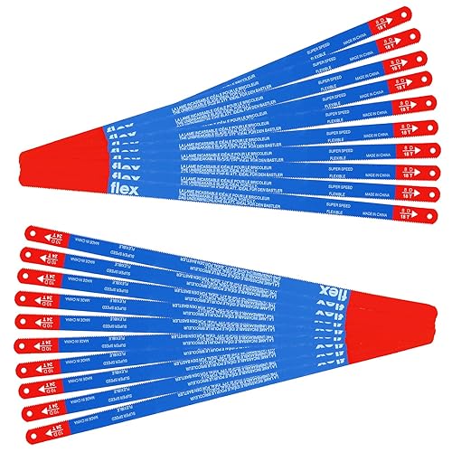 20 Stück Metallsägeblatt 300mm, JatilEr Bi-Metall Handsägeblatt Handbügelsägeblätter Eisensägeblätter Sägeblatt Bügelsäge (10x 18 tpi und 10x 24 tpi) - Cheap-Us