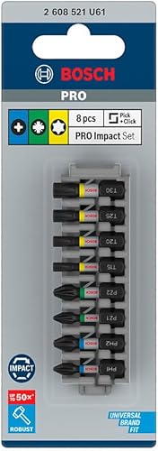 Bosch 8x PRO Torx Impact Bit (170 x 120 mm, Professional Zubehör Schraubendreher, Schraubendreher) - Cheap-Us