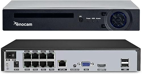 Xenocam 8CH PoE NVR 5MP H.265 Sicherheits-Netzwerk-Videorecorder, unterstützt bis zu 8 x 5MP / 4MP / 3MP 1080P IP-Kameras, Bewegungserkennung, E-Mail-Benachrichtigungen USB-Backup - Cheap-Us