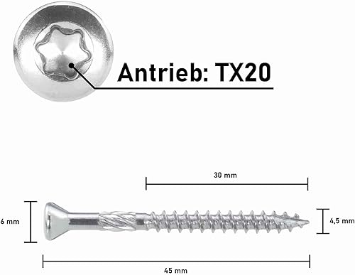 SCREW REBEL Fassadenschraube 4,0 x 40 mm - 500 Stück - Terrassenschrauben Edelstahl gehärtet mit Zulassung ETA - Cheap-Us