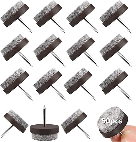 Filzgleiter Stuhl 50 Stück Filzgleiter Nagel Profi Möbelgleiter/Stuhlgleiter Filz zum Nageln für Laminat Parkett Sessel Fiesen- Ø 22 mm - Cheap-Us