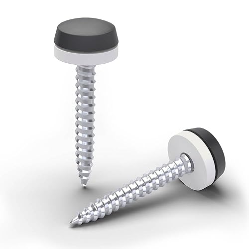 VOOXA Premium Fensterbankschrauben 3,9 x 22mm TX15 Edelstahl A2 mit Polyamidscheibe und Abdeckkappen Anthrazit RAL7016, für Alu und Kunststoff Fensterrahmen, 50 Stück - Cheap-Us