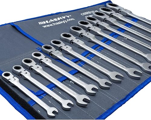 HASKYY 13-Tlg Gelenk-Ratschenschlüssel Satz Set 8-32 mm Gabelschlüssel Ratschen Schlüssel - Cheap-Us
