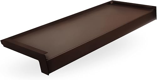 Seiletech.de Fensterbank Stahl + Pulverbeschichtet | 50 cm | Bronze RAL 8017 | Tiefe 10 cm | Wetterfest | Inkl. Alu Endkappen | Fensterbrett | Aussenfensterbank | Outdoor | Fenstersims | Aussen - Cheap-Us