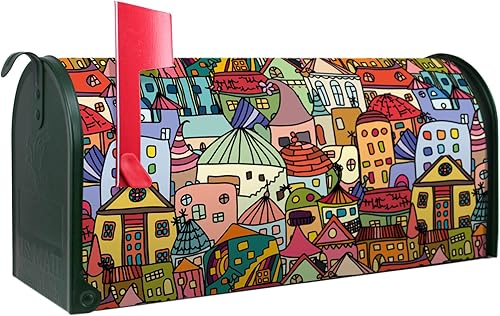 banjado® Amerikanischer Briefkasten - US Mailbox/Letterbox mit Motiv Funky Town 51x22x17cm - Postkasten Stahl aus Amerika – Briefkasten amerikanisch pulverbeschichtet - Cheap-Us