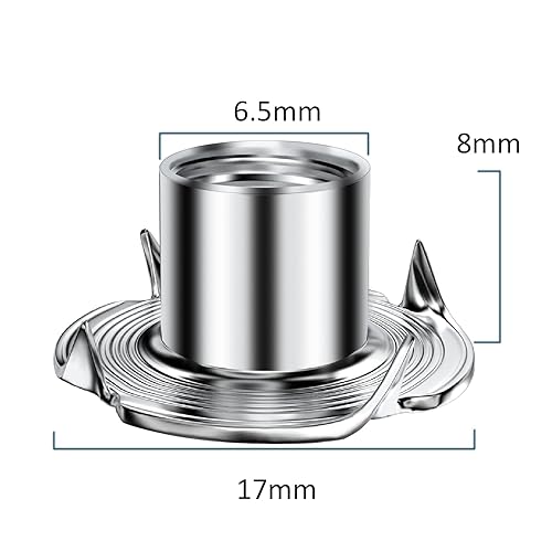 Einschlagmuttern,M10 Edelstahl 24 Stück Einschlagmutter 304 mit 4 Einschlagspitzen metrischem Gewinde Einpressmuttern für Holz Kunststoff - Cheap-Us