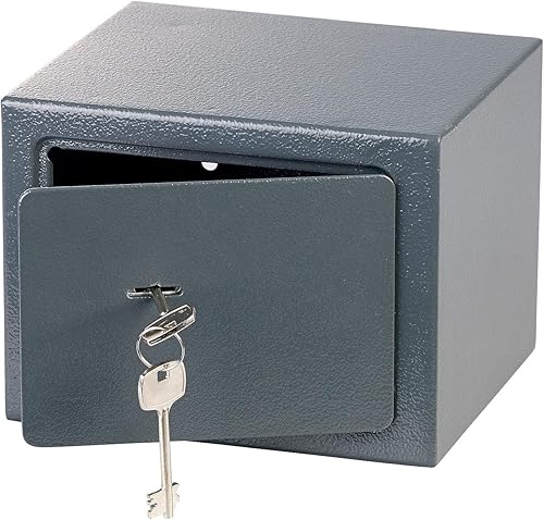 Xcase Kleiner Safe: Kompakter Stahlsafe mit 2 Doppelbart-Schlüsseln, 5 Liter (Mini Safe, Kleiner Tresor, Schmuckkasten) - Cheap-Us