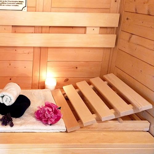 HOFMEISTER® Sauna-Kopfstütze, 40 cm, höhenverstellbar, aus robustem Linden-Holz, stabile Sauna Rückenlehne ergonomische Rückenstütze, Entspannen & Relaxen im Dampfbad - Cheap-Us
