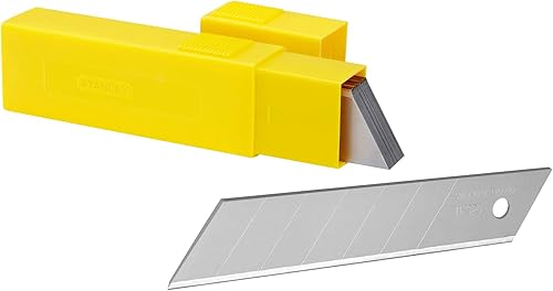 Stanley Abbrechklingen für Cuttermesser 1-11-325 (25 mm, gerade Schneide mit 7 abbrechbaren Segmenten, 0,55 mm Schneidstärke, 110 mm Klingenlänge, 20 Stück in einer Box) - Cheap-Us