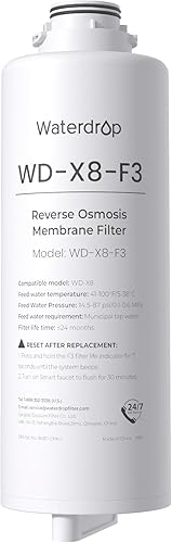 Waterdrop WD-X8-F3 Filter, Einziger Ersatz für WD-X8 800 GPD Umkehrosmosesystem, 24-Monate Lebensdauer, Reduziert PFAS - Cheap-Us
