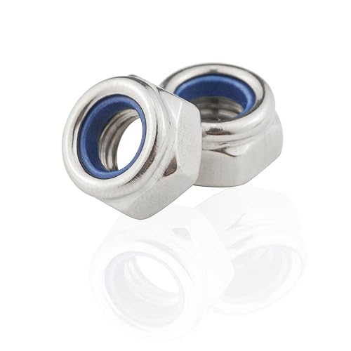 Muttern M12 Edelstahl A2 V2A, MeHurr 10 Stück Selbstsichernde Muttern, Sechskantmuttern Sicherungsmuttern DIN 985, Mutter Rostfrei, Niro Stoppmuttern für Schrauben - Cheap-Us