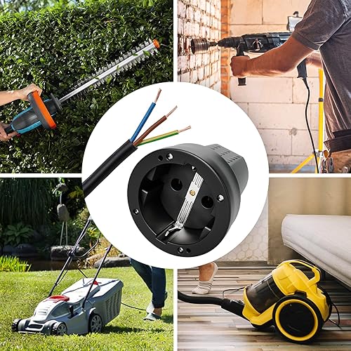 greate 3x Schuko Kupplung IP44 Aussenbereich mit Knickschutz - Gummi Kupplung 230V mit Zugentlastung, 2-polig, 16A & 3,7kW - Schukokupplungen Schutzkontakt Kupplung Kabel Kupplung Gummikupplung 230V - Cheap-Us