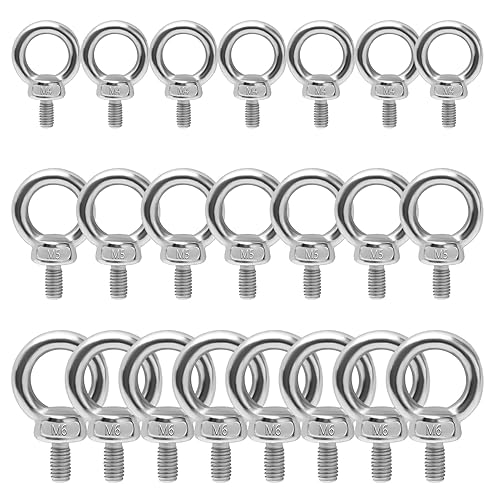 Sxutop 21 Stück Ringschraube Edelstahl M4 M5 M6 Runde Ringbolzen 304 Edelstahl Augenschraube Augenbolzen mit Ring Augbolzen Sichere Installation Außengewinde Ringschraube für Befestigens und Hängens - Cheap-Us