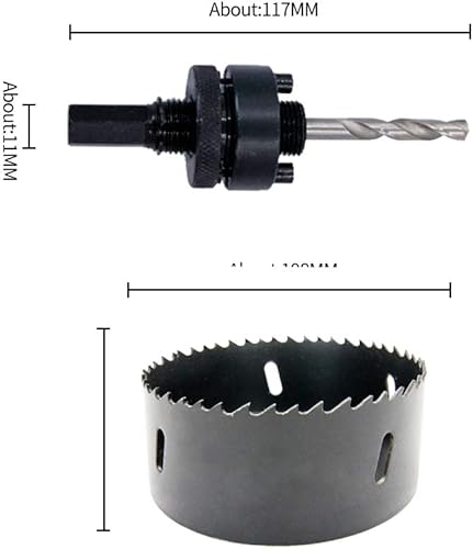 Lochsäge 63mm, LAIWEI lochbohrer mit A2 Schwerlastdorn, 4341 Bohrer, Schnitttiefe 38mm, zum Bohren von Löchern in Holz, Aluminiumprofilen, PVC und Metallrohren - Cheap-Us