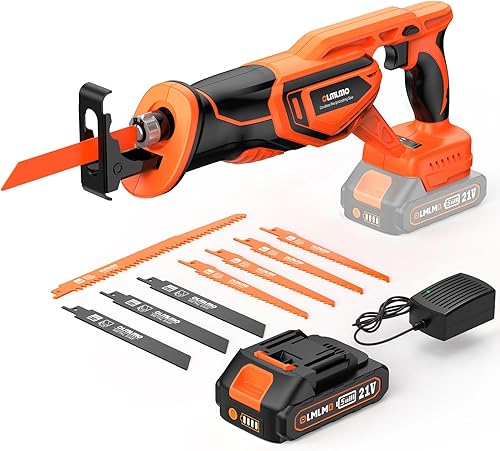 Säbelsäge Akku, bürstenlose Akku Universalsäge mit 21 V 2000 mAh Akku, 0–3300 SPM, 8 Sägeblätter, werkzeugloser Sägeblattwechsel, Säbelsäge für Holz- und Metallschneiden - Cheap-Us