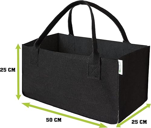 2 Stück Filztaschen Hellgrau Einkaufstasche Kaminholztasche Kaminholzkorb Filz Zeitungsständer Zeitungskorb (Hellgrau) - Cheap-Us