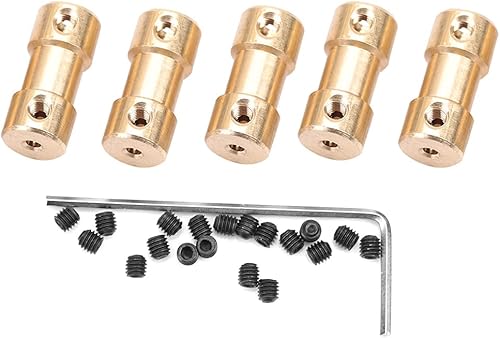 5 Stück Motor Kupfer Wellenkupplung Kupplungsverbinder Hülse Transfergelenkadapter Vernickeltes Eisen für Modellschiffe Roboter(3mm-4mm) - Cheap-Us