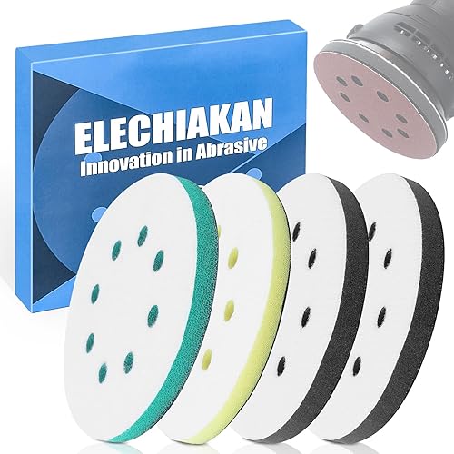 Elechiakan Polierpads Schleifpad 125mm Klett, Polierschwamm Interface Pad für Exzenterschleifer Schleifteller Polierteller, Polieraufsatz Winkelschleifer Zubehör, Soft Schleifaufsatz Akkuschrauber - Cheap-Us