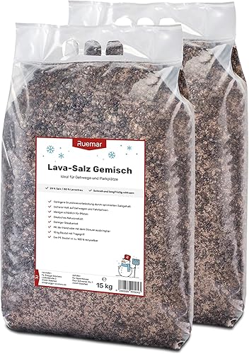 Lavasalzstreu 2x 15 kg Sack Streugranulat als Streusalz Ersatz mit 20% Salzanteil - Cheap-Us