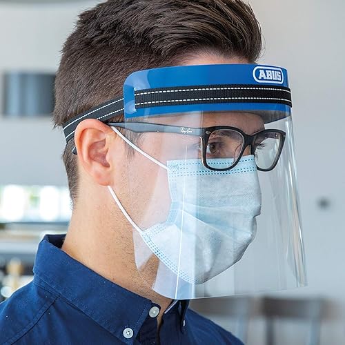 ABUS Face Guard Gesichtsschutz mit breitem Visier gegen Staub, Partikel und Bakterien - leichtes Plexiglas - wiederverwendbar - klar - 62845 - Cheap-Us