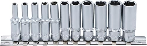 BGS 2221 | Steckschlüssel-Einsatz-Satz Sechskant, tief | 11-tlg. | 6,3 mm (1/4') | SW 4 - 13 mm | CV-Stahl - Cheap-Us