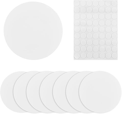 SUPERFINDINGS 8 Stück Flache Leere Kunststoffplatte 18cm Runde Wandlochabdeckung Mit 60 Stück Doppelseitigem Klebeband Staubdichte Flache Runde Mattierte Blindplatte - Cheap-Us