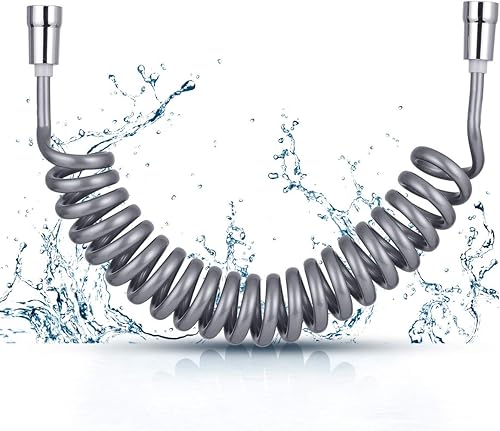Teleskopischer Duschschlauch, bidet federschlauch flexible duschschlauch anti-twist & dehnbare bis zu 2 meter für wasser-sanitär-toilette bidet sprayer (g1 / 2”) - Cheap-Us