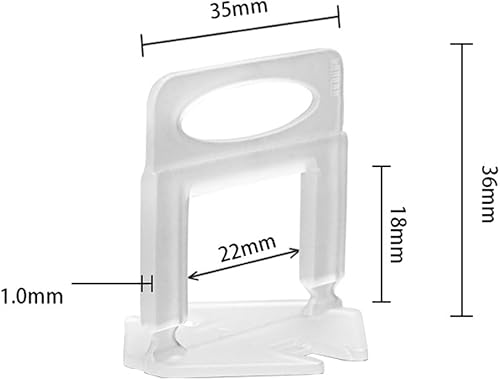 Aisamco 300 Stück Fliesen-Nivellierklammern, Fliesenabstandshalter 1 mm, Clips für Fliesen-Nivelliersystem - Cheap-Us