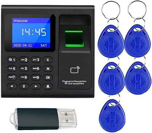 WEELIAO Time Clock - Fingerabdruck-Zeituhren für Mitarbeiter Kleinunternehmen, Büro Punch Clock Automatische Bericht Generierung Türschließer, Biometrische Fingerabdruck Zeiterfassung Terminal Uhr - Cheap-Us