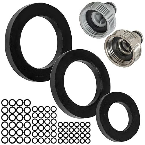 Ersatz Flachdichtungen Set, 75 Stück, für G 1/2' - 3/4' - 1' Garten Stecksysteme, kompatibel mit Gardena 21, 26,5, 33,3 mm Hahnverbinder, Ø 19 x 11, 24 x 16, 30 x 20 mm, aus Gummi, Reparatur Dichtung - Cheap-Us