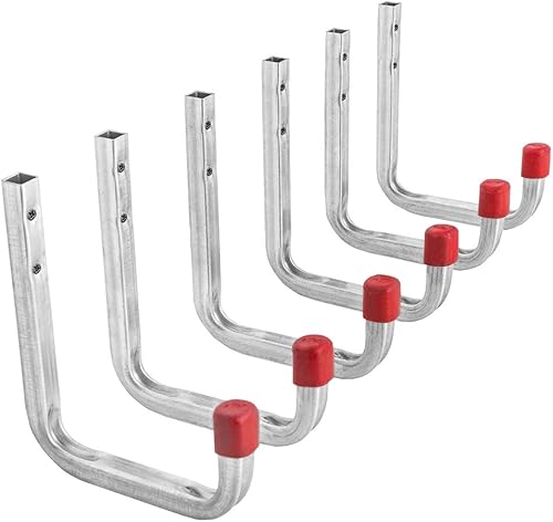 Gedotec Wandhaken Werkzeug Gerätehalter Werkstatt & Garage zum anschrauben | Schwerlast-Metallhaken 80 x 120 mm | Gerätehalter Wand-Montage | Haken Tragkraft 30 kg | 6 Stück - Montagehaken-Set - Cheap-Us