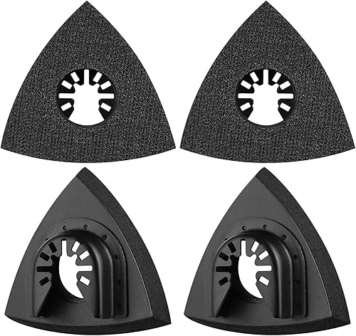 Alppihym 4 Stück Delta-Schleifer Multitool Schleifplatte 80 mm - Optimales Zubehör für Fein Multimaster, Bosch, Parkside, Ryobi, Worx, Workzone und mehr - Multifunktionswerkzeug Schleifpapier (4) - Cheap-Us