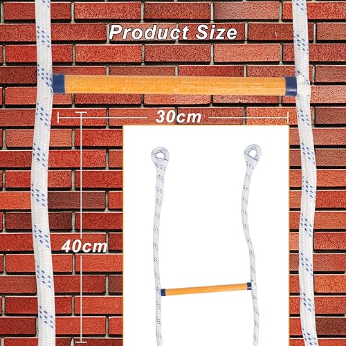 Strickleiter, Feuerfeste Rettungsseilleiter 5.2m mit Karabinern für 2-stöckiges Haus, Baumhaus, Balkon und Geländer, Tragfähigkeit bis zu 900 kg von Poweka - Cheap-Us