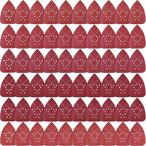 SIQUK 60 Stück Schleifpapier Mouse Schleifblätter mit 12 Löcher Körnung 60/80/ 120/180/ 240/320 für Holzarbeiten Metall - Cheap-Us