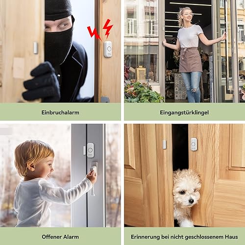 VOXON Türalarm Fensteralarm, Einbruchschutz Türalarmsensor, 2-in-1-Alarm und Türklingel,, Drahtlose Home Security Alarmanlage für Haus, Hotel, Schwimmbad, Garage（2er-Pack） - Cheap-Us