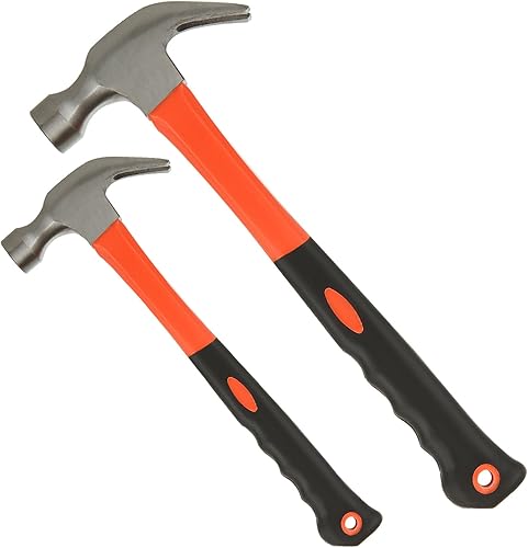 ASelected 2 Stück Schafshorn-Hammer, Camping Hammer, Klauenhammer, 0,25 kg und 0,75 kg Schafshorn Hammer, Stabiler Geschmiedeter Stahl, Rostfrei, Gummi, Rutschfest, Angenehmes Handgefühl, Langlebige - Cheap-Us