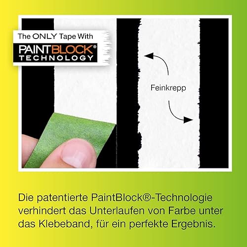Frog Tape Maler-Kreppband für verschiedene Oberflächen, 24 mm x 41,1 m Für Innenmalerei und Dekoration für scharfe Linien ohne Auslaufen von Farbe. - Cheap-Us