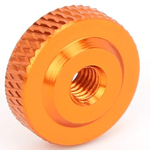 10 Stück Rändelmutter flache Form Mutter Aluminiumlegierung Gewindemutter M4x14x5 Handfeste Muttern Befestigungsmuttern (Orange) - Cheap-Us