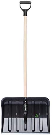 Schneeschaufel Schaufel Winter Schneeschieber breites 470 mm Kunststoff Schild mit Metallbeschlag Holzstiel verschraubt inkl. D-Grip - Cheap-Us