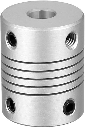 sourcing map 5mm zu 6mm Aluminiumlegierung Stab Flexibel Kupplung Motorsteckerverbindung L25xD19 Silber - Cheap-Us