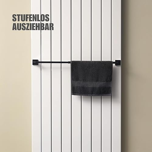 KRONWELL® Handtuchhalter Heizkörper - ausziehbar - Handtuchhalter Magnetisch - Badheizkörper Handtuchhalter aus Edelstahl - Magnet Handtuchstange Heizung - Designed in Germany - Chrom - Cheap-Us