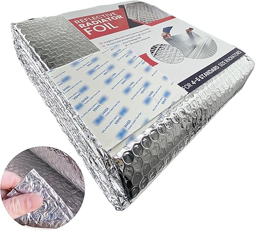 Magicbox Heizkörper Reflexionsfolie 5m x 0.6m x 3mm,Isolierfolie Heizung mit Klebepads,isolierfolie dämmfolie,Dachisolierung Thermo ,Doppelte Alu-Luftpolsterfolie,Thermofolie für Spart Energie - Cheap-Us