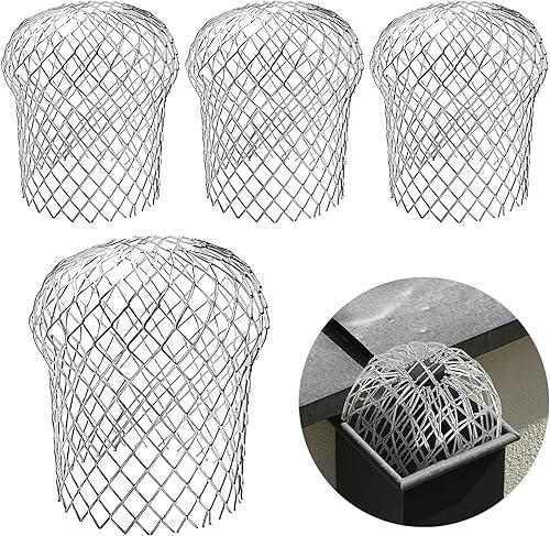 Hazrcvr SiebRegenrinne 4 Stück Rinnensieb Fallrohrschutz Aluminium Filtergitter Rinnensieb Fallrohrschutz Laubsieb Einstellbar Regenrohrschutz Dachrinnen Fallrohre Schutzabdeckungen für Dachrohre - Cheap-Us
