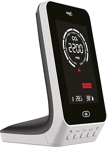 TFA Dostmann CO2 Messgerät AIRCO2NTROL UP, 31.5010.02, Luftgütemonitor, NDIR Dual Beam Sensor, Alarmfunktion für CO2 Konzentration, Raumklimaüberwachung, weiß - Cheap-Us