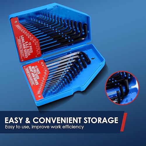 CCLIFE Innensechskantschlüssel Set 13tlg mit Kugelkopf, 1,27 bis 10mm, Inbusschlüssel Set Cr-V - Cheap-Us