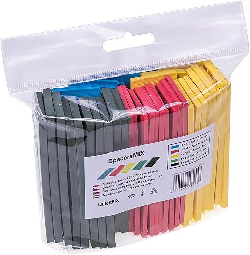 INTAKO - Abstandshalter Kunststoff - 50 Stück - 30 x 100 mm - Verglasungsklötze SET - Unterlegplatten Kunststoff - Distanzklötze - Abstandhalter Fenster - Fensterklötze - Glaserklötze - 1-5 mm - Cheap-Us